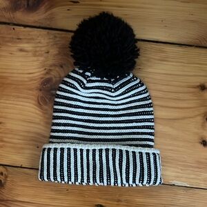 Kate Spade Black and White Knit Hat